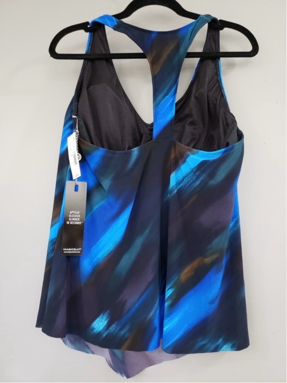 NEW SZ 16 Magicsuit Tankini TOP black blue tie dye swimsuit plus size slimming - Picture 3 of 5